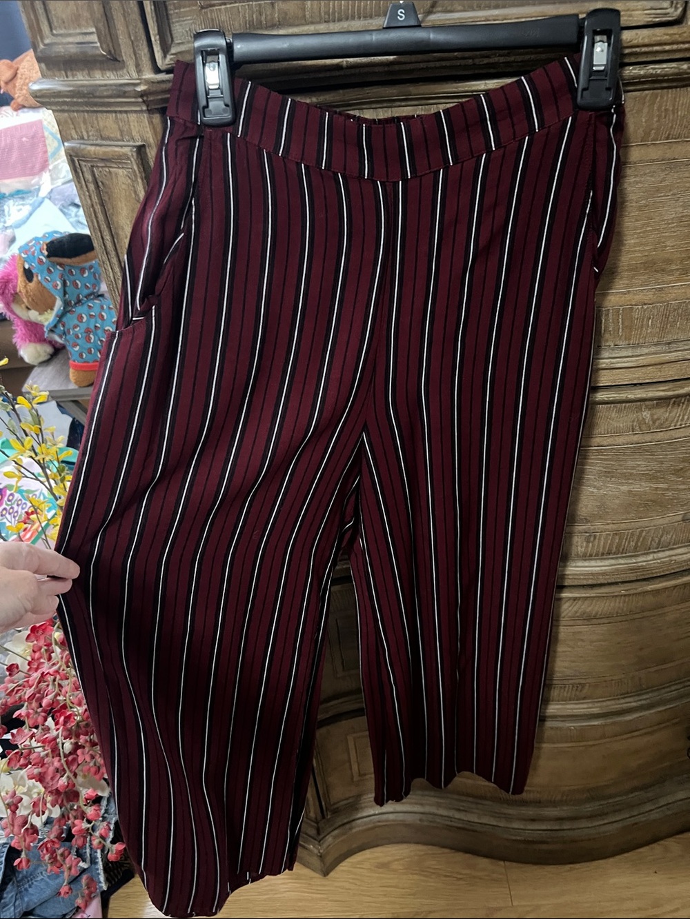 Hollister Burgundy Vertical-Striped Men's Pants